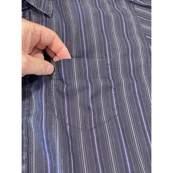 Dolce & Gabbana Button Up Dress Shirt Men’s 17/43 Purple Striped Made Italy - Picture 6 of 9